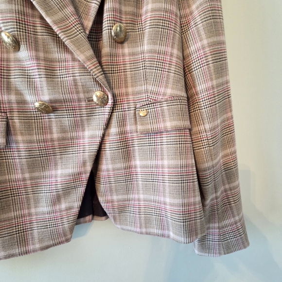 Mos Mosh Beliz Fara Double Breasted Feminine Blazer Vintage Rose Check Size XS. - Picture 9 of 15